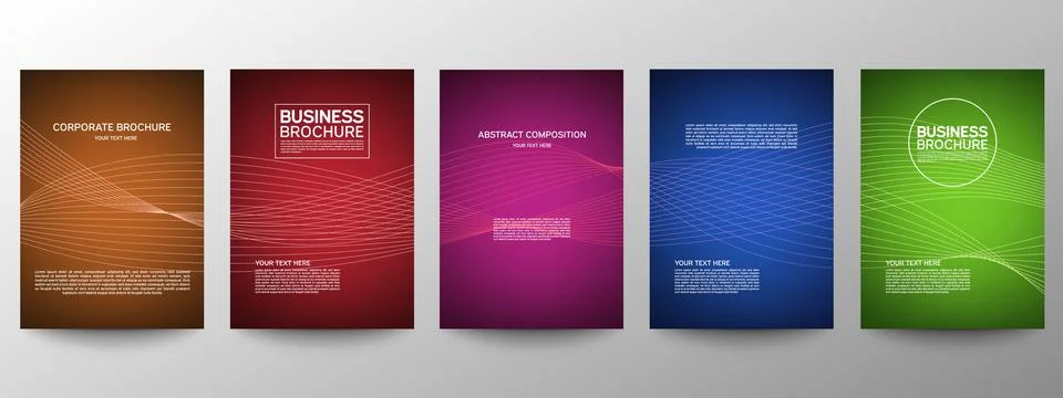 Cover geometric minimal. Set. Vector abstract line pattern for poster design. Stock Illustration