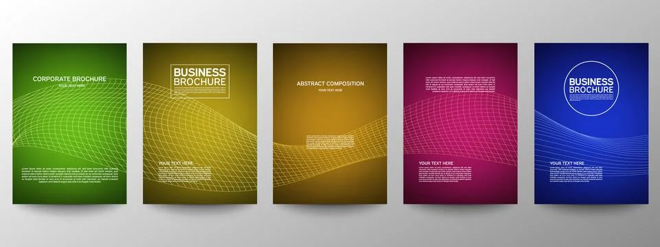 Cover geometric minimal. Set. Vector abstract line pattern for poster design. Illustrazione stock