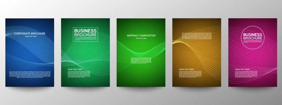 Cover geometric minimal. Set. Vector abstract line pattern for poster design. Stock Illustration