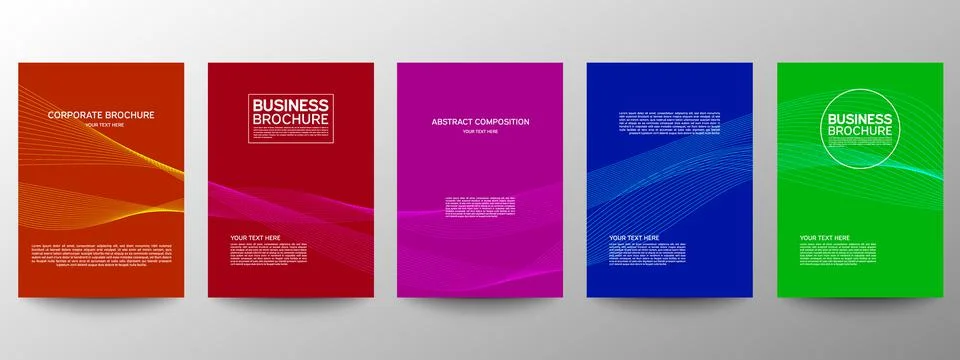 Cover geometric minimal. Set. Vector abstract line pattern for poster design. Stock Illustration