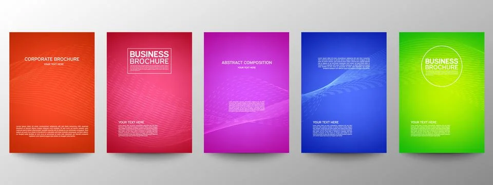 Cover geometric minimal. Set. Vector abstract line pattern for poster design. Stock Illustration