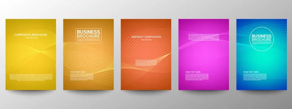 Cover geometric minimal. Set. Vector abstract line pattern for poster design. Stock Illustration