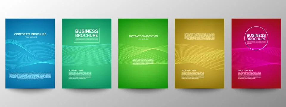 Cover geometric minimal. Set. Vector abstract line pattern for poster design. Stock Illustration