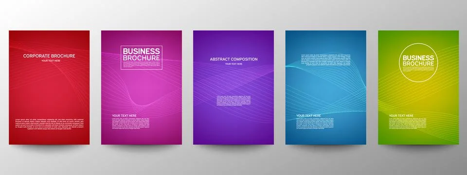 Cover geometric minimal. Set. Vector abstract line pattern for poster design. Stock Illustration