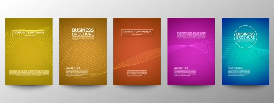 Cover geometric minimal. Set. Vector abstract line pattern for poster design. Stock Illustration