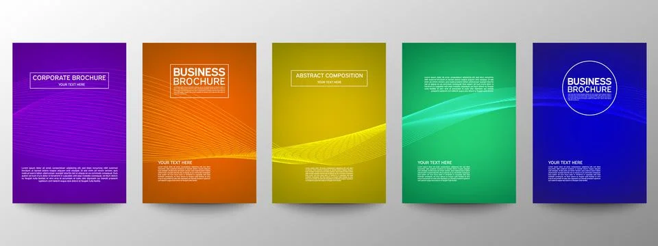 Cover geometric minimal. Set. Vector abstract line pattern for poster design. Stock Illustration