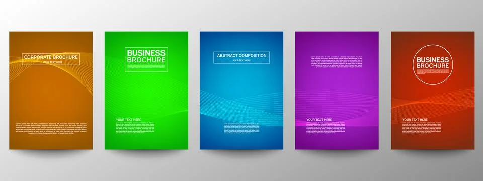 Cover geometric minimal. Set. Vector abstract line pattern for poster design. Stock Illustration
