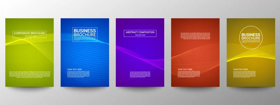 Cover geometric minimal. Set. Vector abstract line pattern for poster design. Stock Illustration
