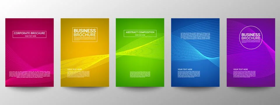 Cover geometric minimal. Set. Vector abstract line pattern for poster design. 스톡 일러스트