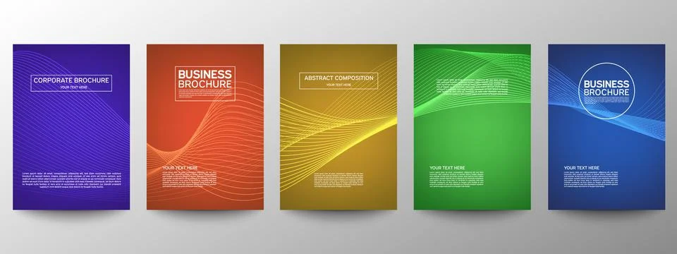 Cover geometric minimal. Set. Vector abstract line pattern for poster design. Illustrazione stock