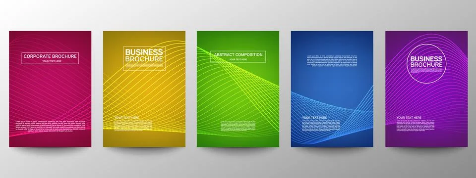 Cover geometric minimal. Set. Vector abstract line pattern for poster design. イラスト素材