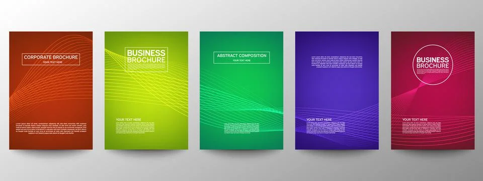 Cover geometric minimal. Set. Vector abstract line pattern for poster design. Stock Illustration