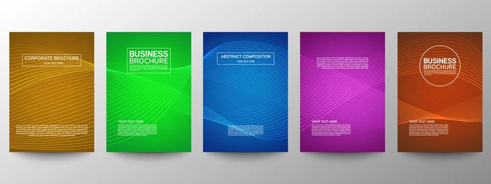 Cover geometric minimal. Set. Vector abstract line pattern for poster design. Stock Illustration