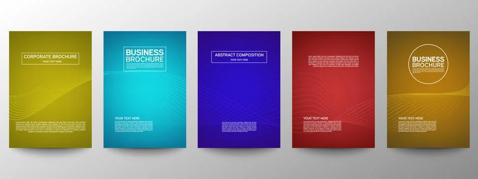 Cover geometric minimal. Set. Vector abstract line pattern for poster design. Stock Illustration