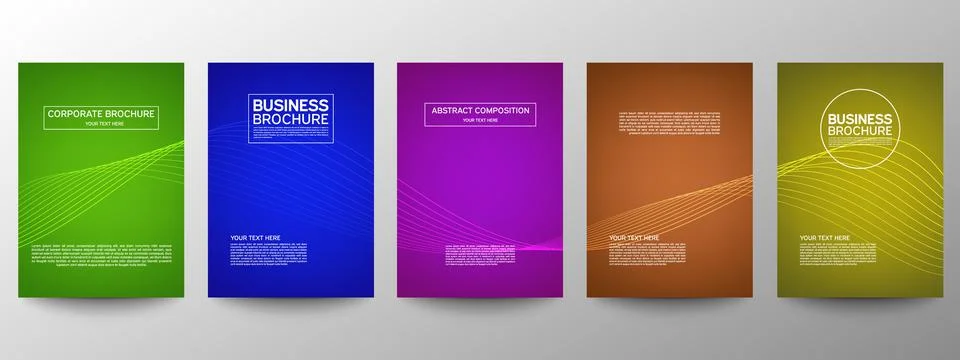 Cover geometric minimal. Set. Vector abstract line pattern for poster design. Stock Illustration