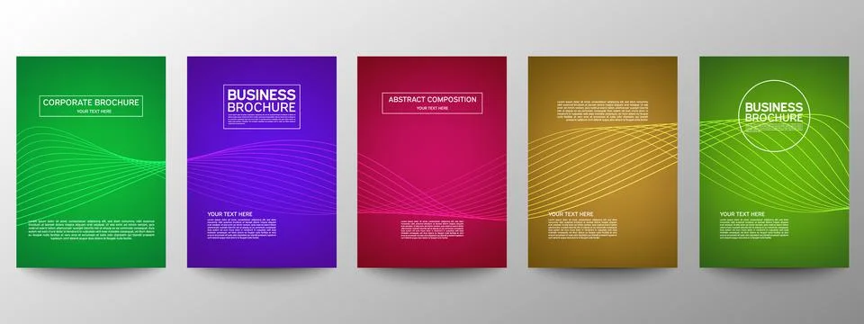 Cover geometric minimal. Set. Vector abstract line pattern for poster design. Stock Illustration