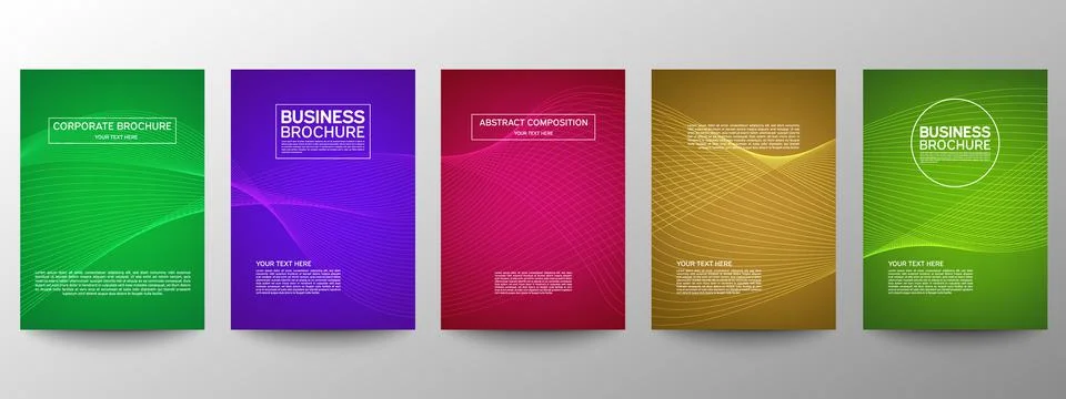 Cover geometric minimal. Set. Vector abstract line pattern for poster design. Illustrazione stock