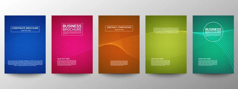 Cover geometric minimal. Set. Vector abstract line pattern for poster design. Stock Illustration