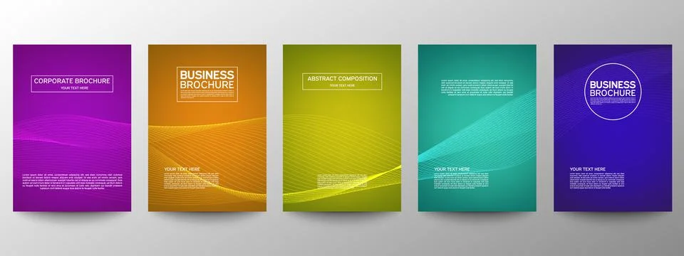 Cover geometric minimal. Set. Vector abstract line pattern for poster design. Stock Illustration