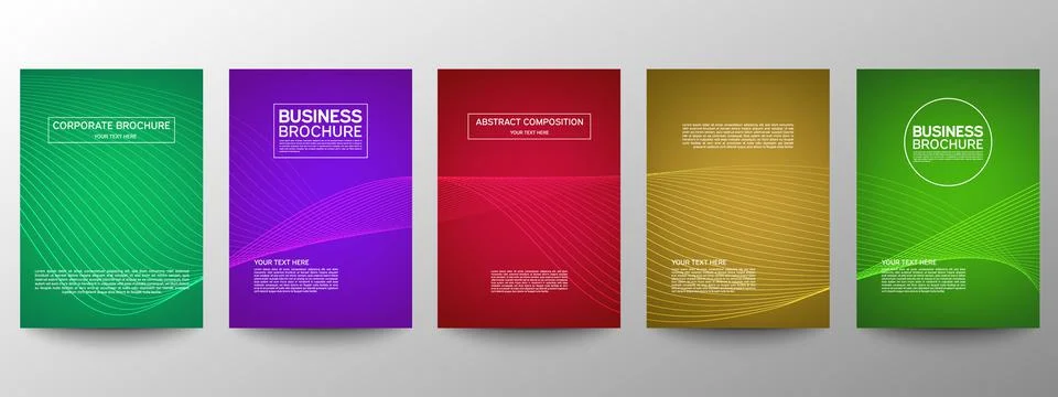 Cover geometric minimal. Set. Vector abstract line pattern for poster design. Illustrazione stock