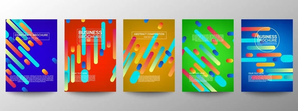 Cover geometric minimal. Set. Vector abstract line pattern for poster design. Stock Illustration