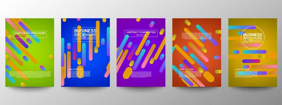 Cover geometric minimal. Set. Vector abstract line pattern for poster design. Stock Illustration