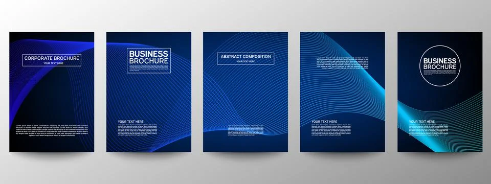 Cover geometric minimal. Set. Vector abstract line pattern for poster design. Stock Illustration