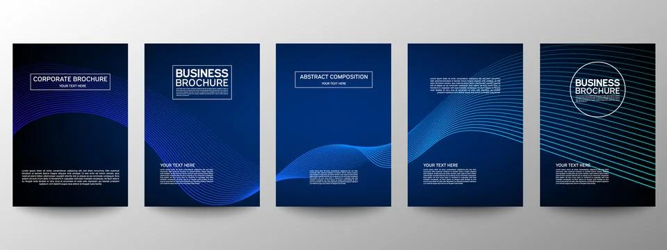 Cover geometric minimal. Set. Vector abstract line pattern for poster design. Stock Illustration