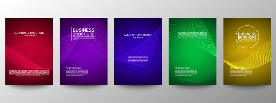 Cover geometric minimal. Set. Vector abstract line pattern for poster design. Stock Illustration