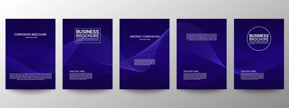 Cover geometric minimal. Set. Vector abstract line pattern for poster design. Stock Illustration