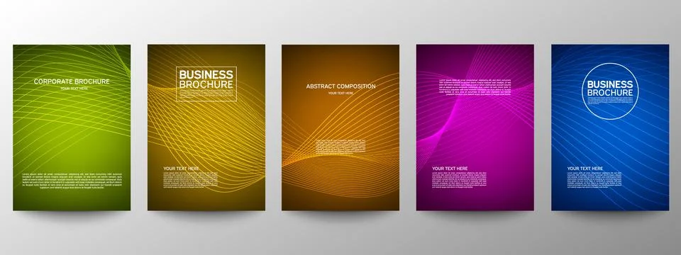 Cover geometric minimal. Set. Vector abstract line pattern for poster design. Stock Illustration