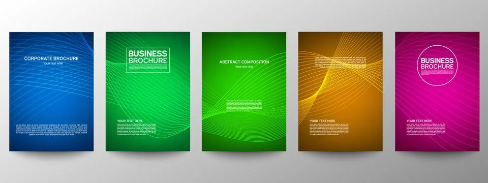 Cover geometric minimal. Set. Vector abstract line pattern for poster design. Stock Illustration
