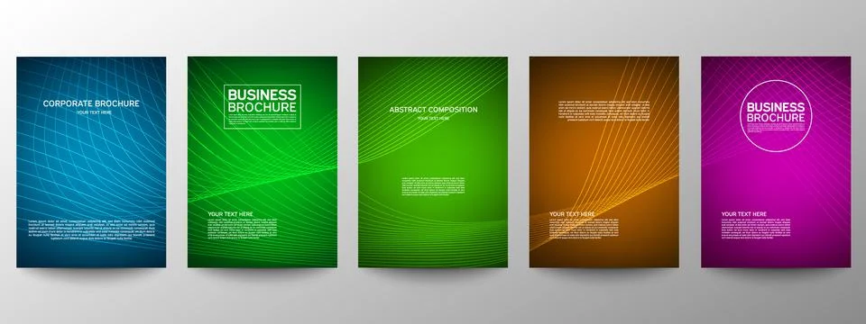 Cover geometric minimal. Set. Vector abstract line pattern for poster design. Stock Illustration