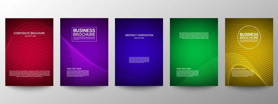 Cover geometric minimal. Set. Vector abstract line pattern for poster design. Stock Illustration