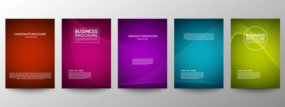 Cover geometric minimal. Set. Vector abstract line pattern for poster design. Stock Illustration
