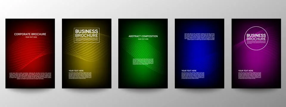 Cover geometric minimal. Set. Vector abstract line pattern for poster design. Stock Illustration