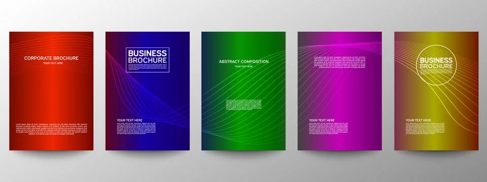Cover geometric minimal. Set. Vector abstract line pattern for poster design. Stock Illustration