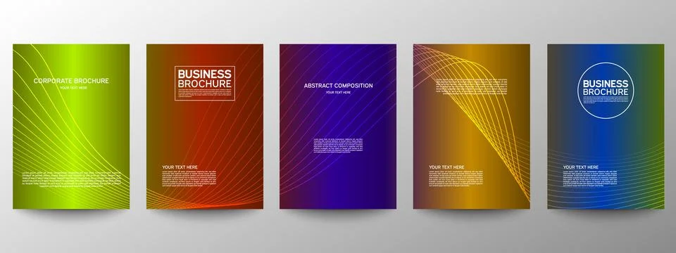 Cover geometric minimal. Set. Vector abstract line pattern for poster design. Stock Illustration
