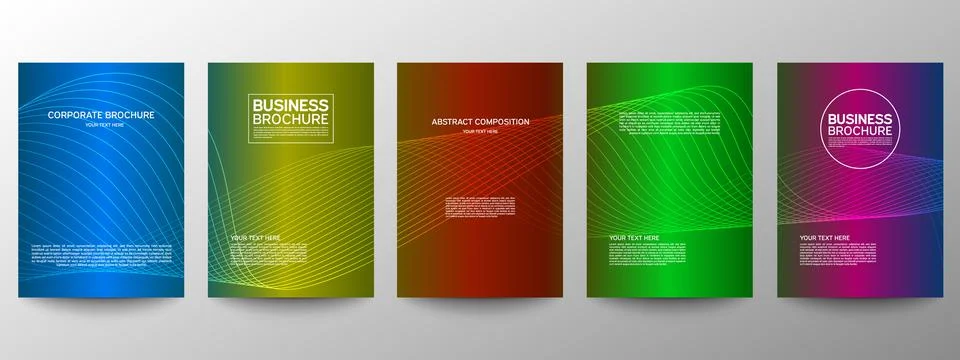 Cover geometric minimal. Set. Vector abstract line pattern for poster design. Stock Illustration