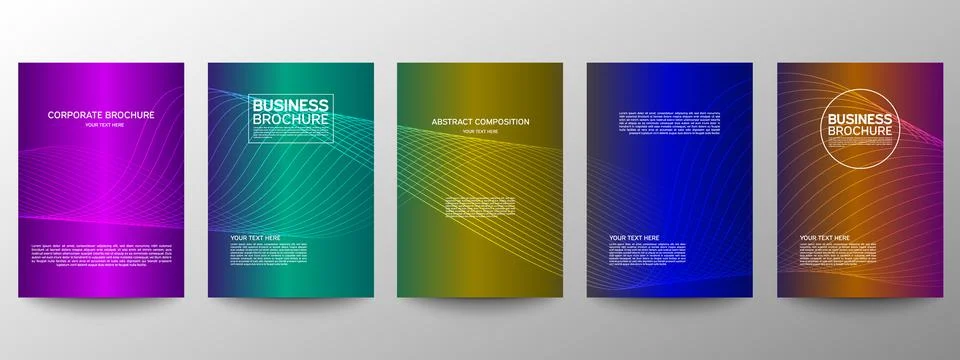 Cover geometric minimal. Set. Vector abstract line pattern for poster design. イラスト素材