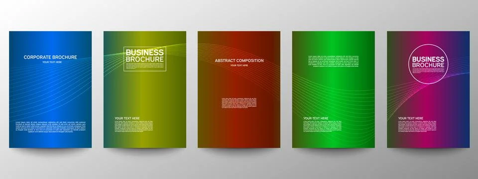 Cover geometric minimal. Set. Vector abstract line pattern for poster design. Stock Illustration