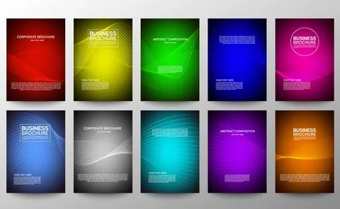 Cover geometric minimal. Set. Vector abstract line pattern for poster design. Stock Illustration