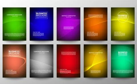 Cover geometric minimal. Set. Vector abstract line pattern for poster design. Stock Illustration