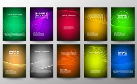 Cover geometric minimal. Set. Vector abstract line pattern for poster design. Stock Illustration