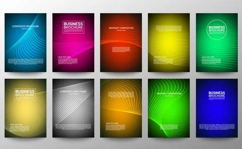 Cover geometric minimal. Set. Vector abstract line pattern for poster design. Illustrazione stock