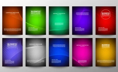 Cover geometric minimal. Set. Vector abstract line pattern for poster design. Stock Illustration