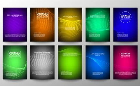 Cover geometric minimal. Set. Vector abstract line pattern for poster design. Stock Illustration