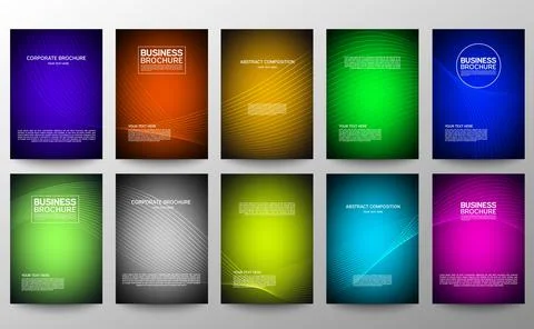 Cover geometric minimal. Set. Vector abstract line pattern for poster design. 스톡 일러스트