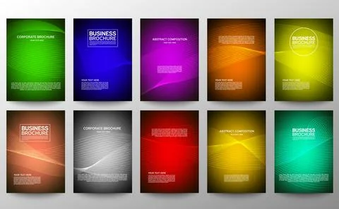 Cover geometric minimal. Set. Vector abstract line pattern for poster design. Stock Illustration