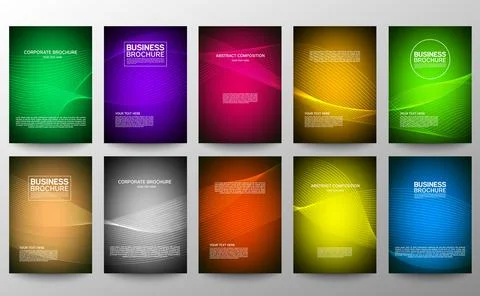 Cover geometric minimal. Set. Vector abstract line pattern for poster design. Stock Illustration